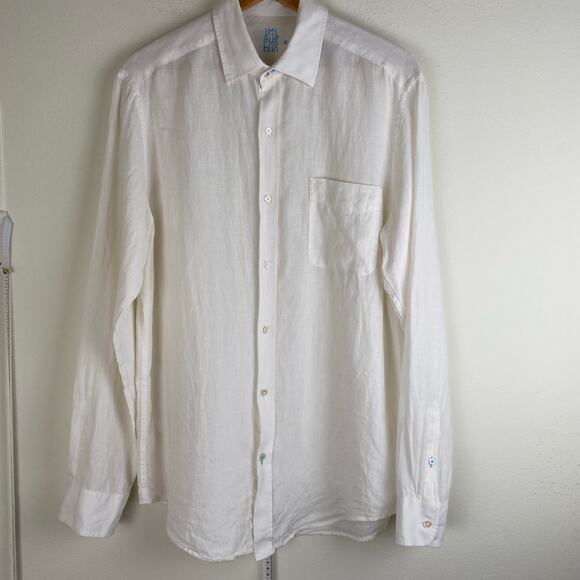 J.McLaughlin Gramercy Linen Button Down Shirt Men’s Size M White - Picture 5 of 13